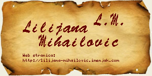 Lilijana Mihailović vizit kartica
